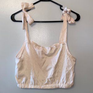 PacSun | Light Tan Shoulder Tie Crop